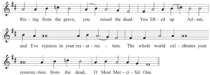 Sunday kontakion in Tone 8
