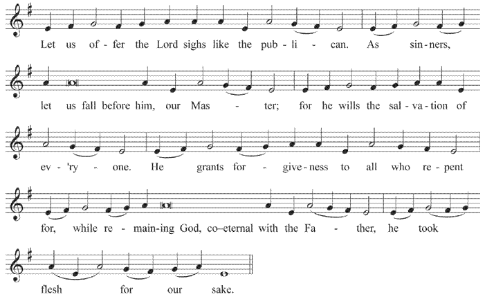 Kontakion of the Publican and Pharisee